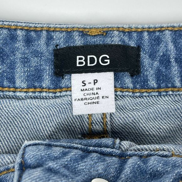 BDG Urban Outfitters Denim Button Front Mini Jean Skirt Size Small Raw Hem - Picture 5 of 7